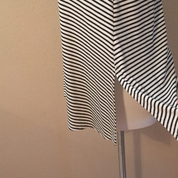 Puella Anthropologie Striped Mock Neck Tank tunic swing top Made in USA S - Picture 5 of 9